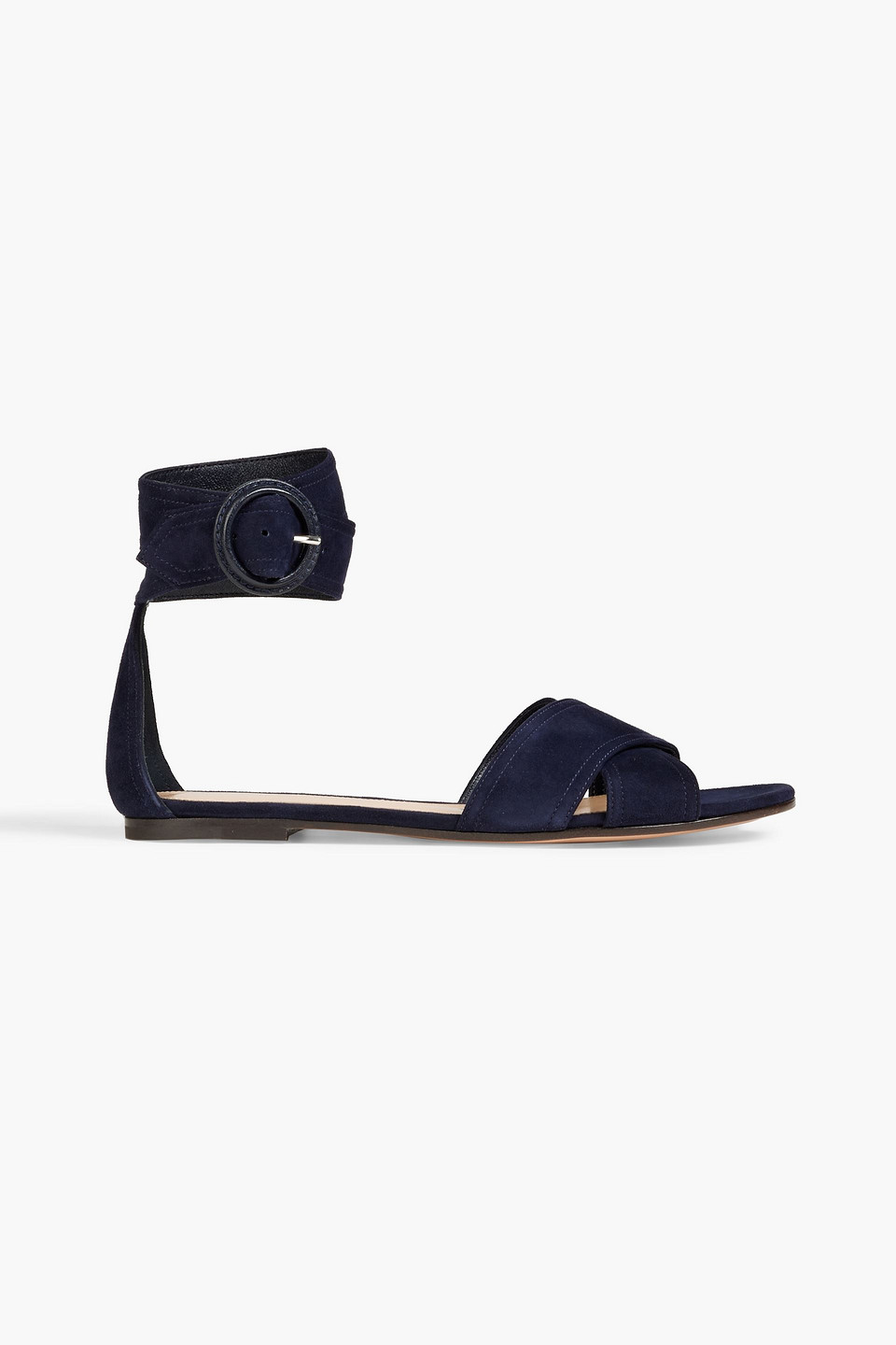 Gianvito Rossi Aiden Suede Sandals In Midnight Blue
