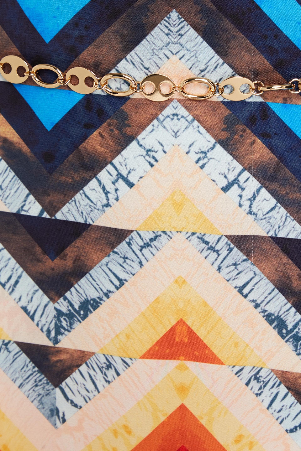 Rabanne Chain-embellished Printed Satin Skirt In Multicolor