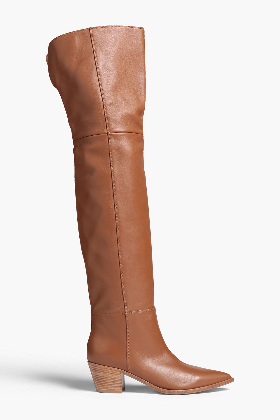 Gianvito Rossi Leather Thigh Boots In Light Brown