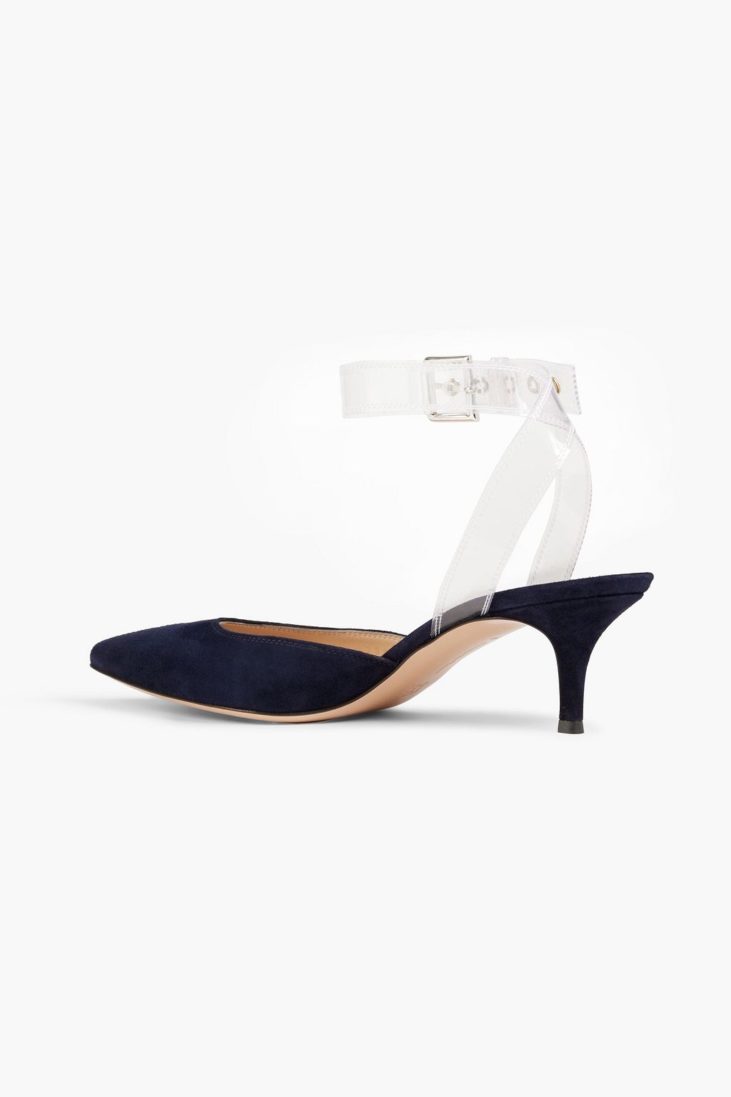 GIANVITO ROSSI Glyn PVC 트리밍 스웨이드 펌프스