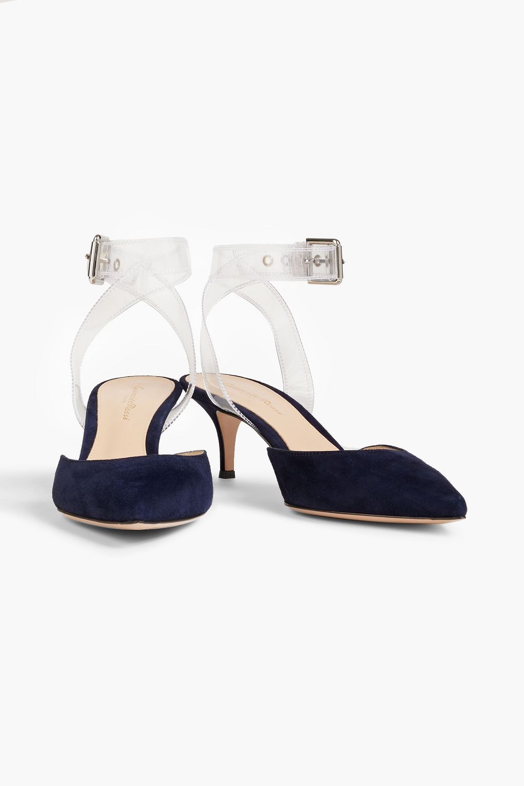 GIANVITO ROSSI Glyn PVC 트리밍 스웨이드 펌프스