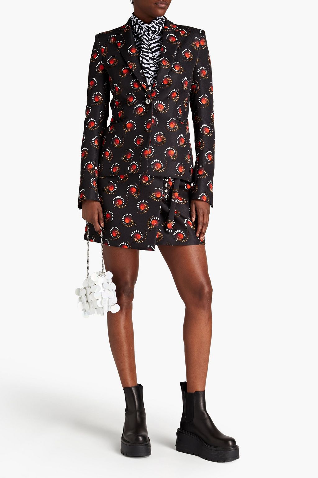 RABANNE Printed twill blazer