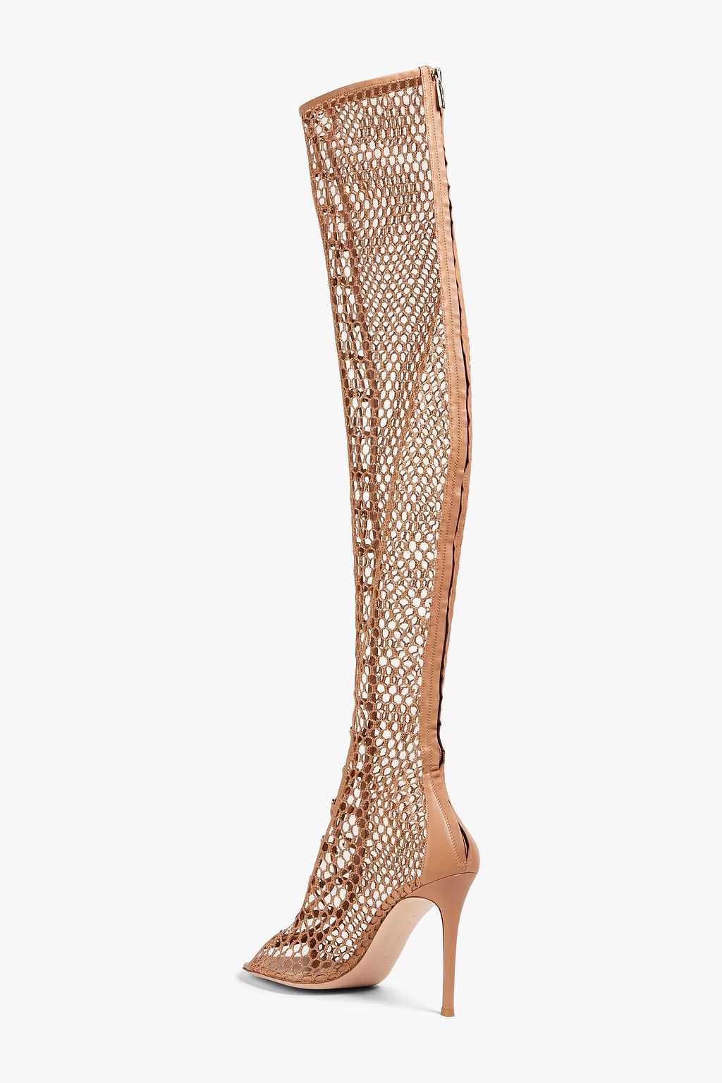 GIANVITO ROSSI Woven leather thigh boots