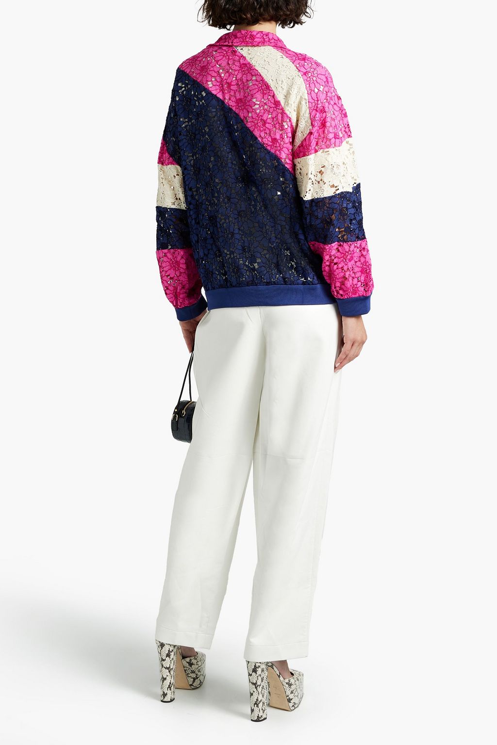 GUCCI Color-block corded lace jacket