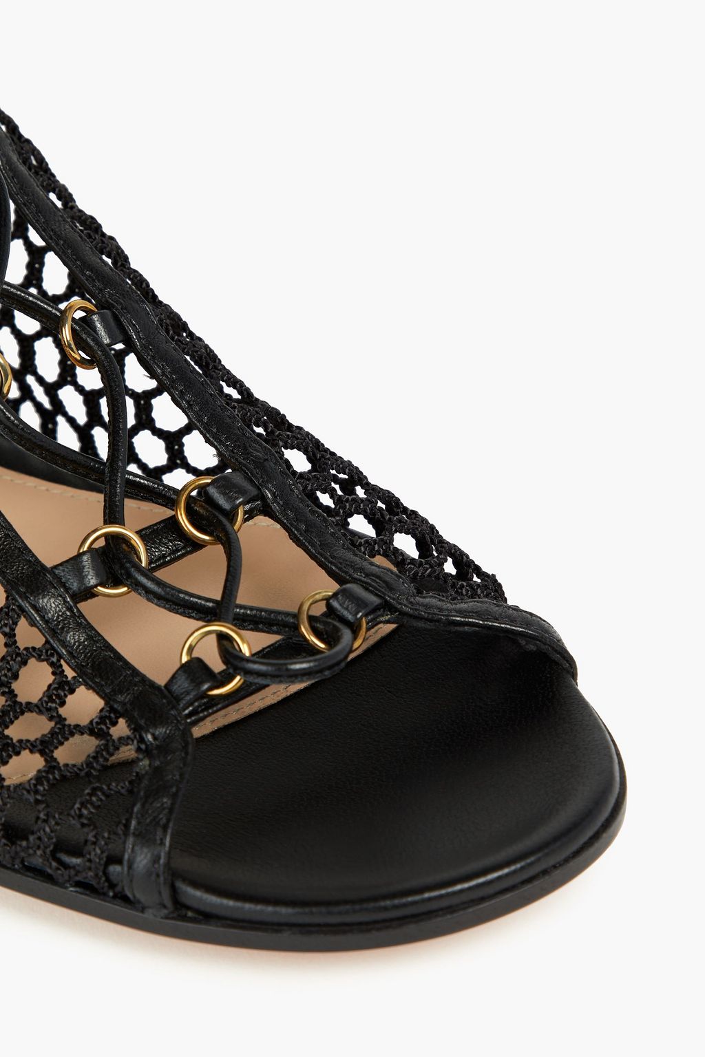GIANVITO ROSSI Leather and mesh boots