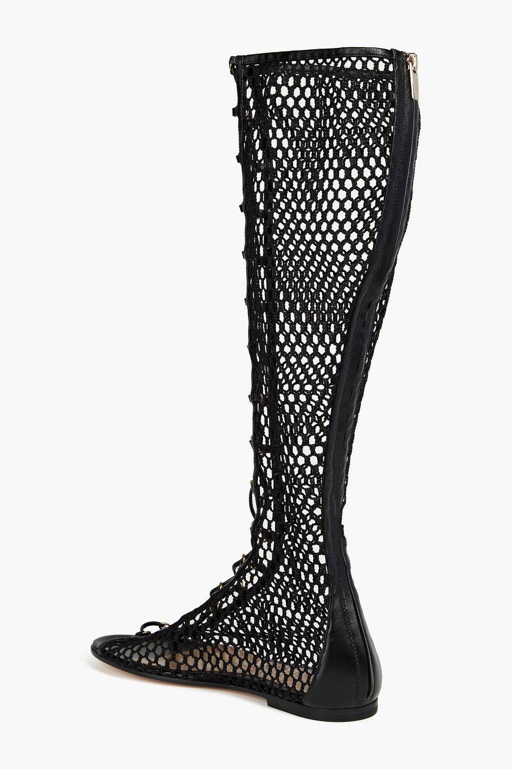 GIANVITO ROSSI Leather and mesh boots