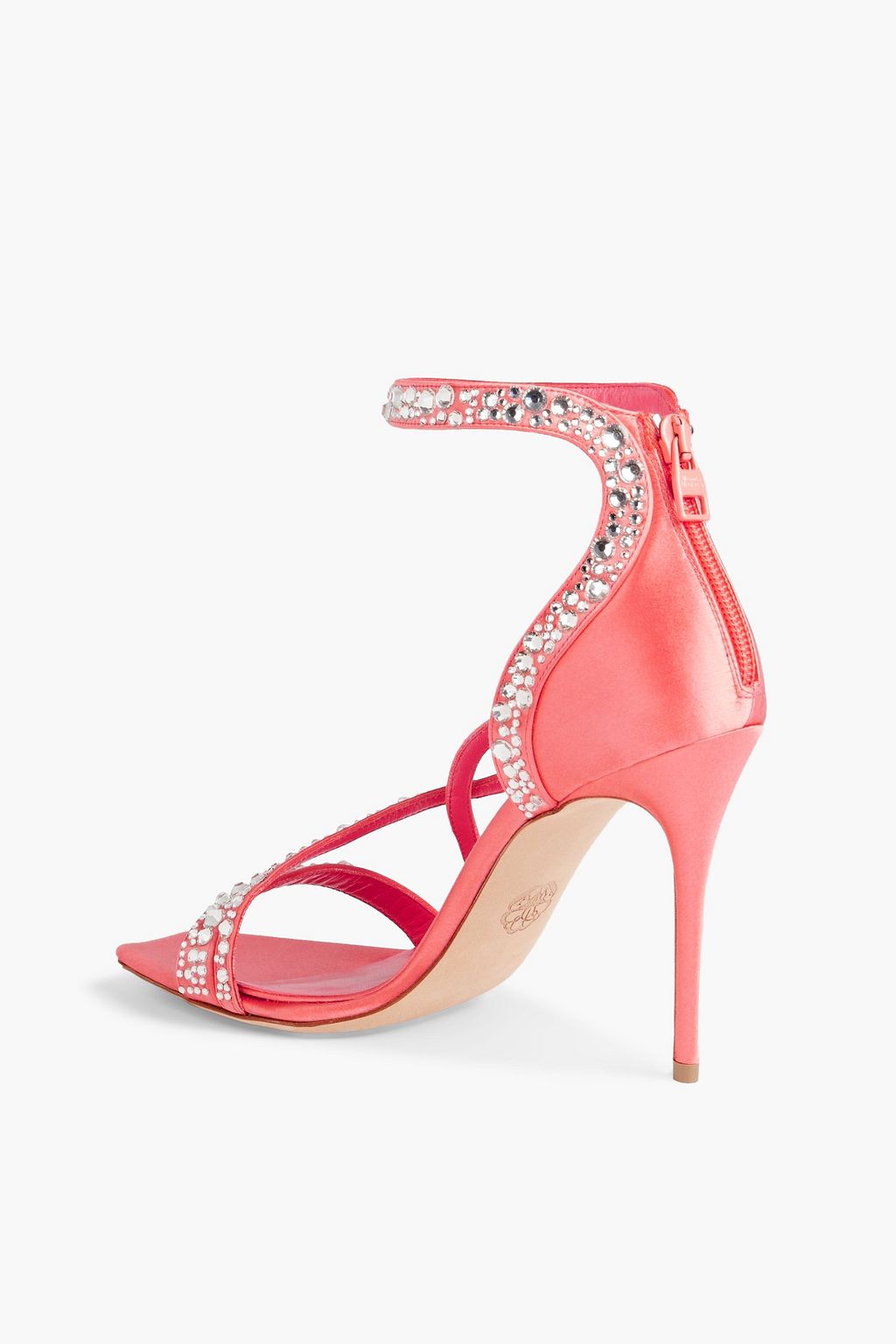 MCQUEEN Crystal-embellished satin sandals