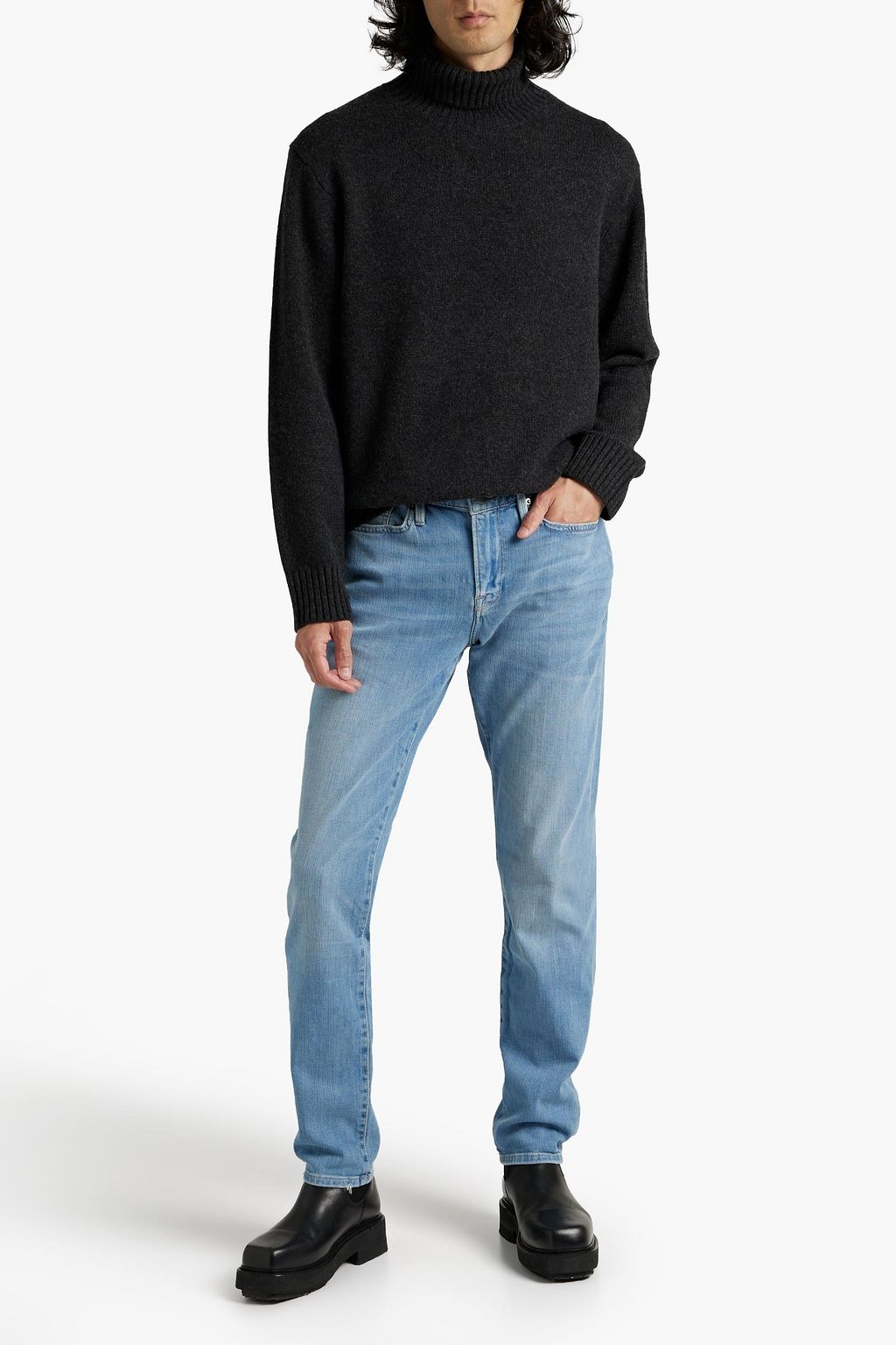 FRAME Brushed cashmere turtleneck sweater