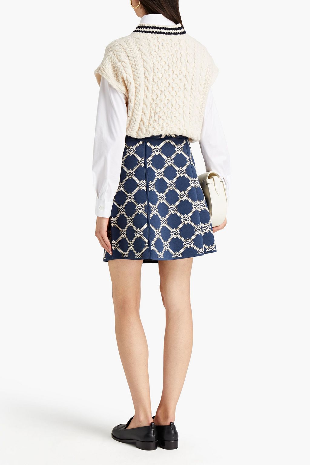 SANDRO Macha studded jacquard-knit mini skirt