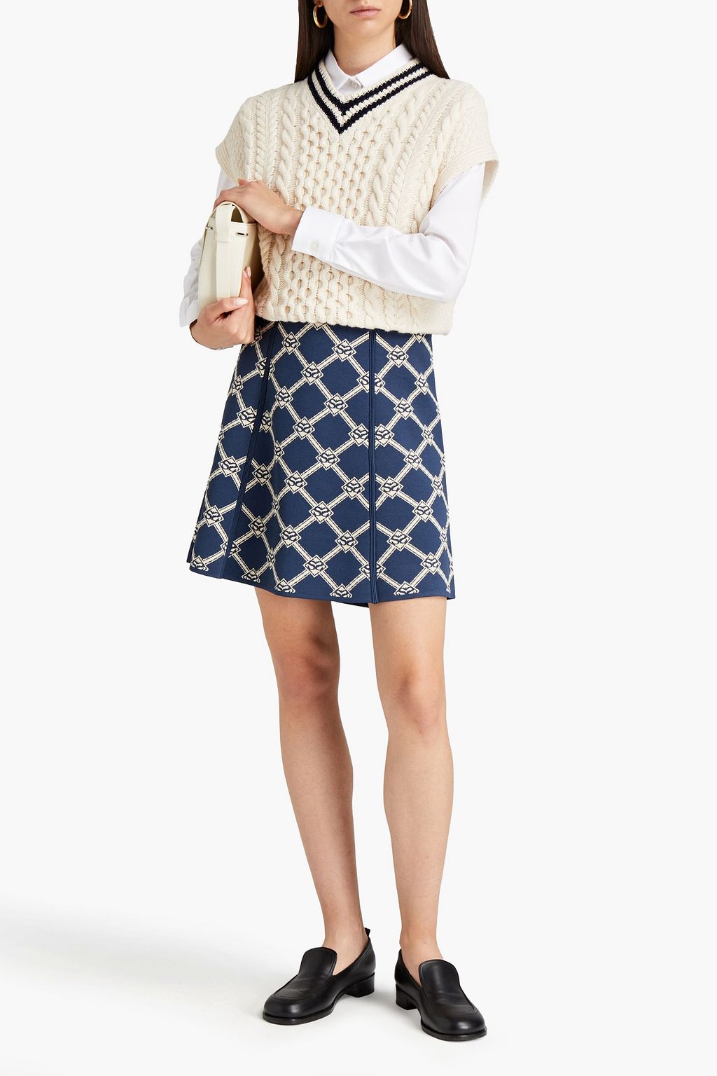 SANDRO Macha studded jacquard-knit mini skirt