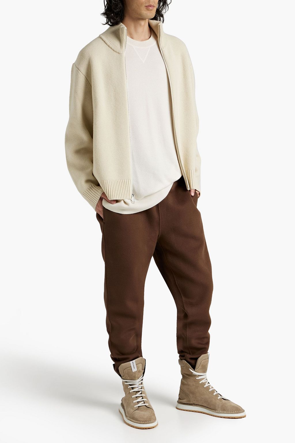 FRAME Wool zip-up sweater
