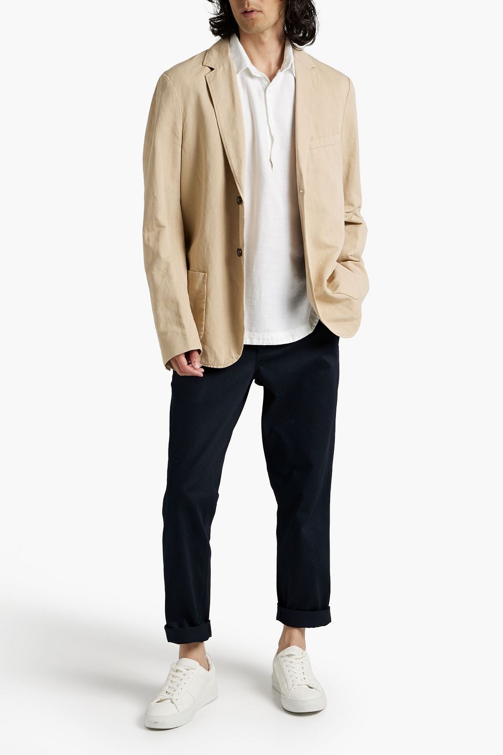 SUNSPEL Cotton and linen-blend twill blazer