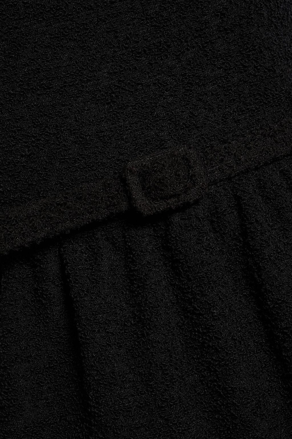 OSCAR DE LA RENTA Belted chiffon-paneled wool-blend bouclé dress