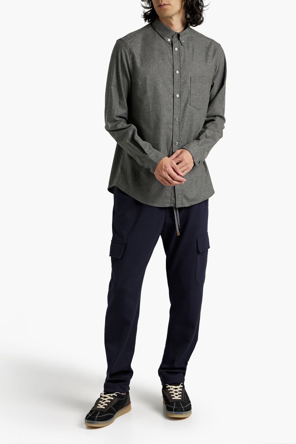 FRAME Mélange flannel shirt