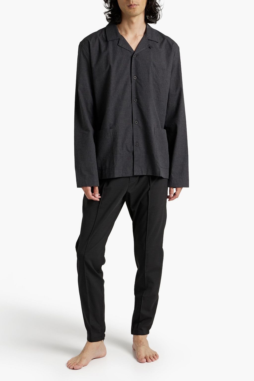 SUNSPEL Checked cotton pajama top