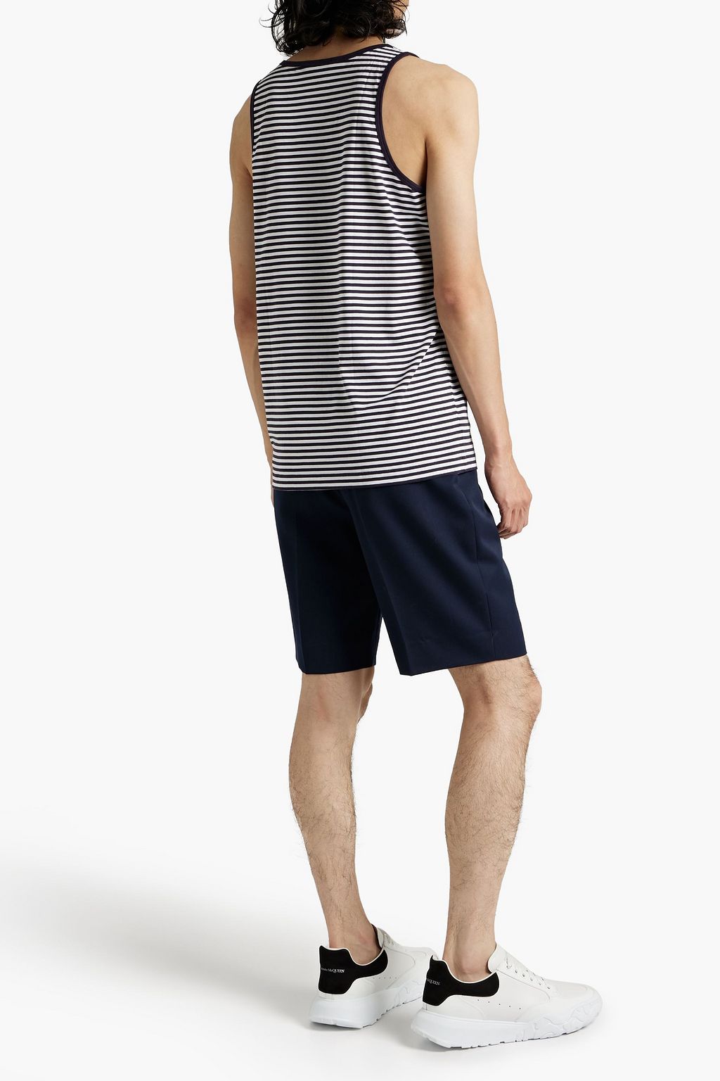 SUNSPEL Striped cotton-jersey tank