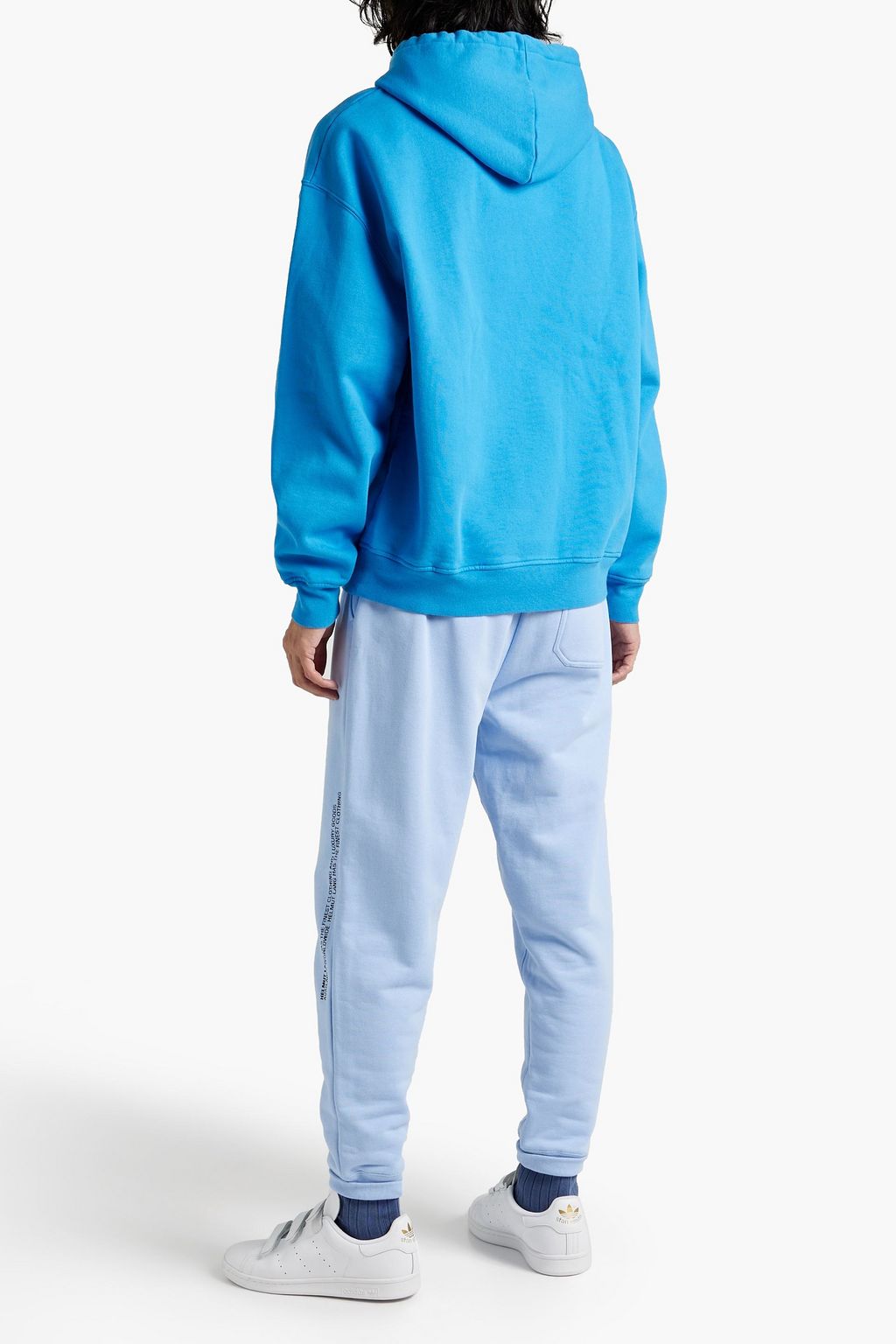 FRAME Printed cotton-blend fleece hoodie