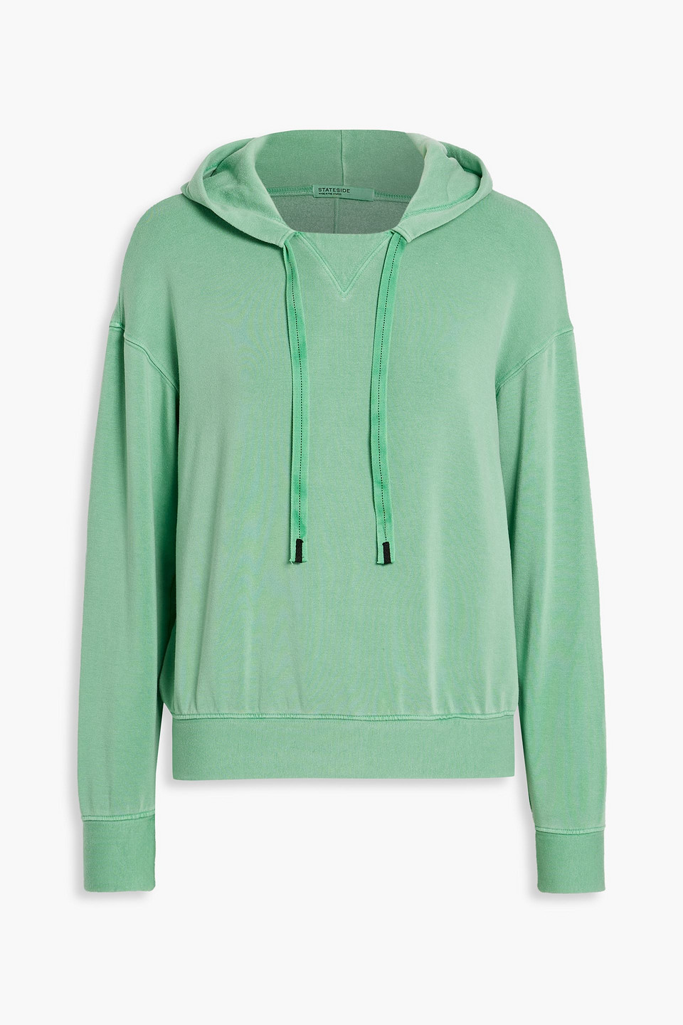 Stateside Stretch-micro Modal And Cotton-blend Hoodie In Mint