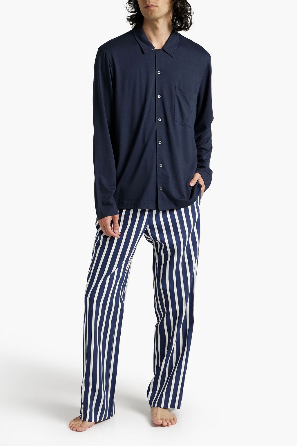 SUNSPEL Cotton and modalblend jersey pajama shirt THE