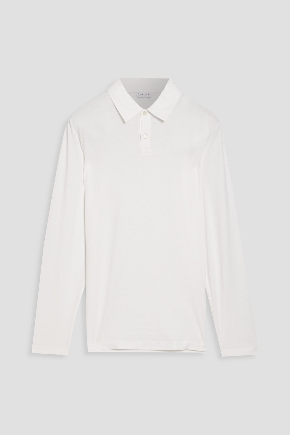 sunspel - cotton-jersey polo shirt - white - s