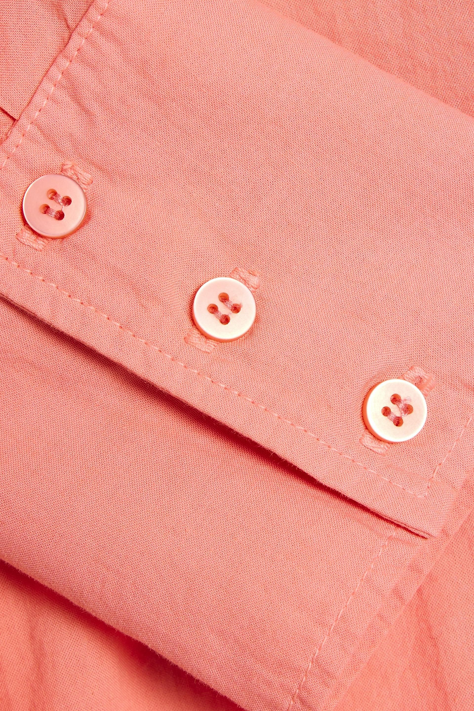 Shop Stateside Twist-front Cotton-poplin Shirt In Coral