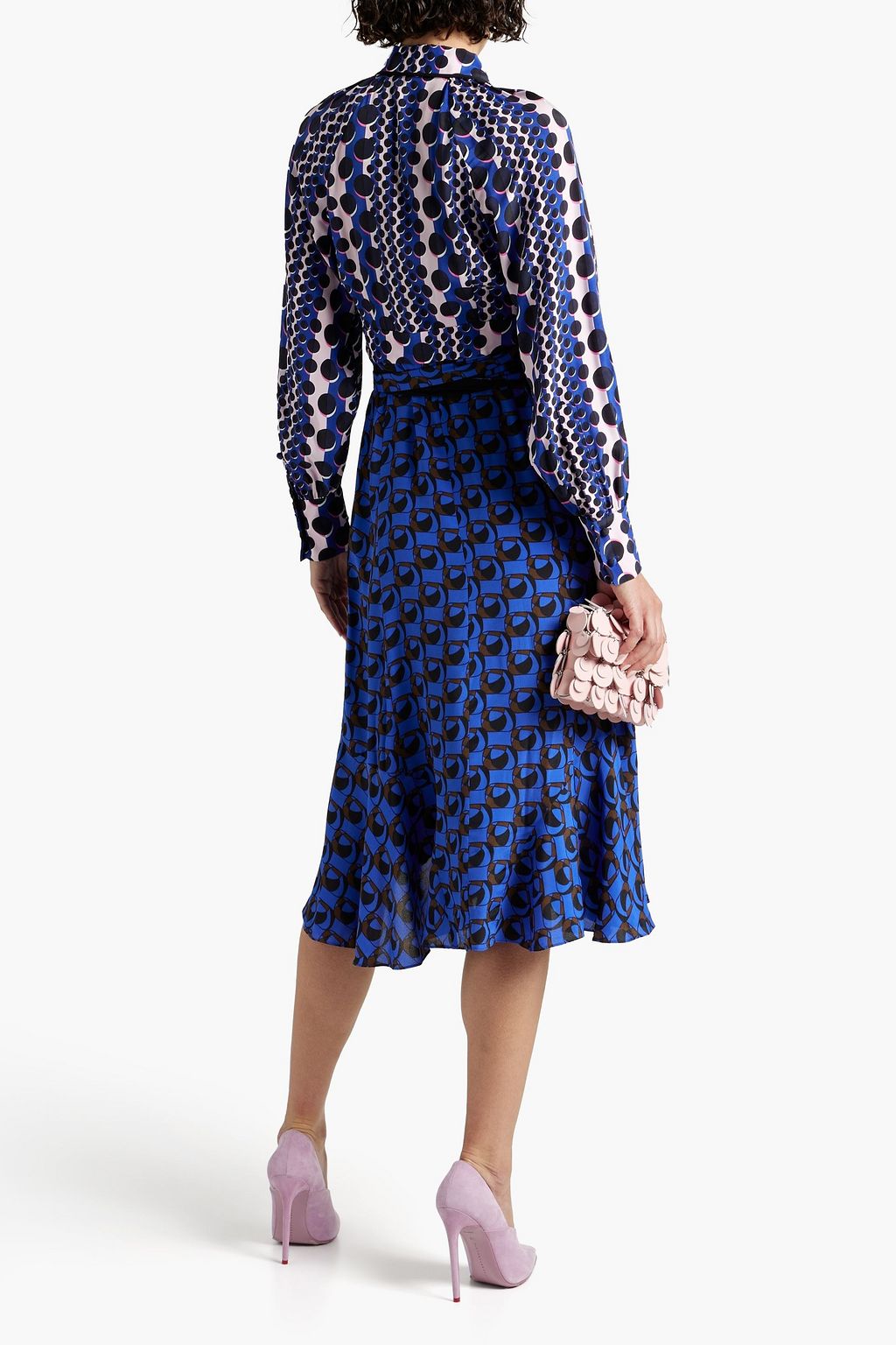 DIANE VON FURSTENBERG Wrap-effect printed crepe de chine midi dress