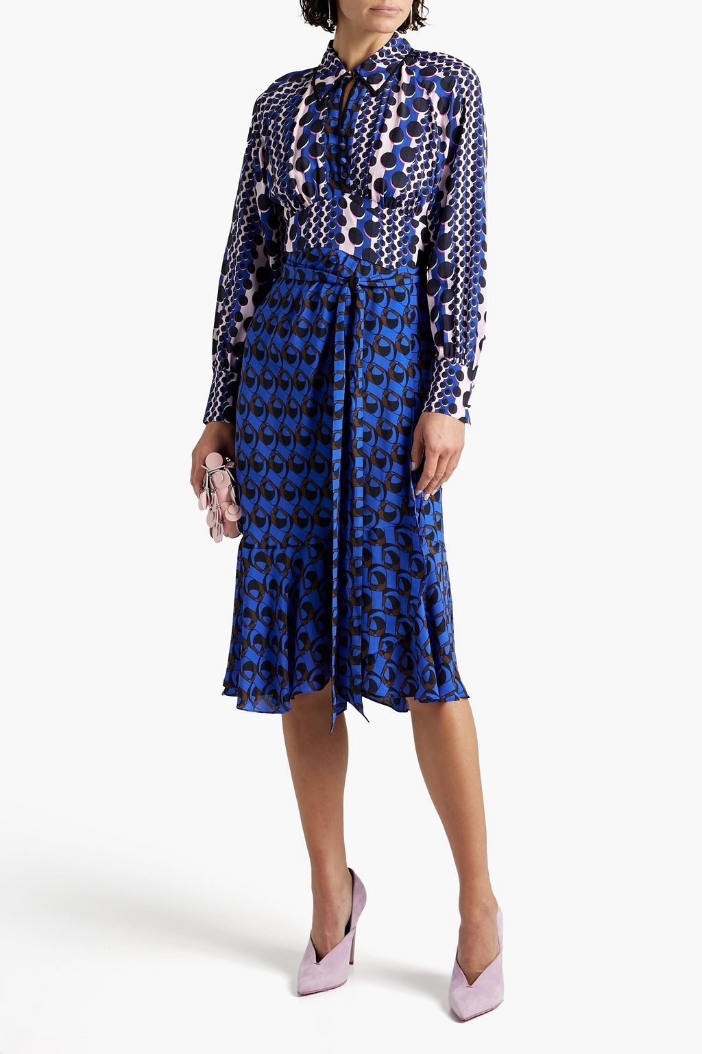 DIANE VON FURSTENBERG Wrap-effect printed crepe de chine midi dress