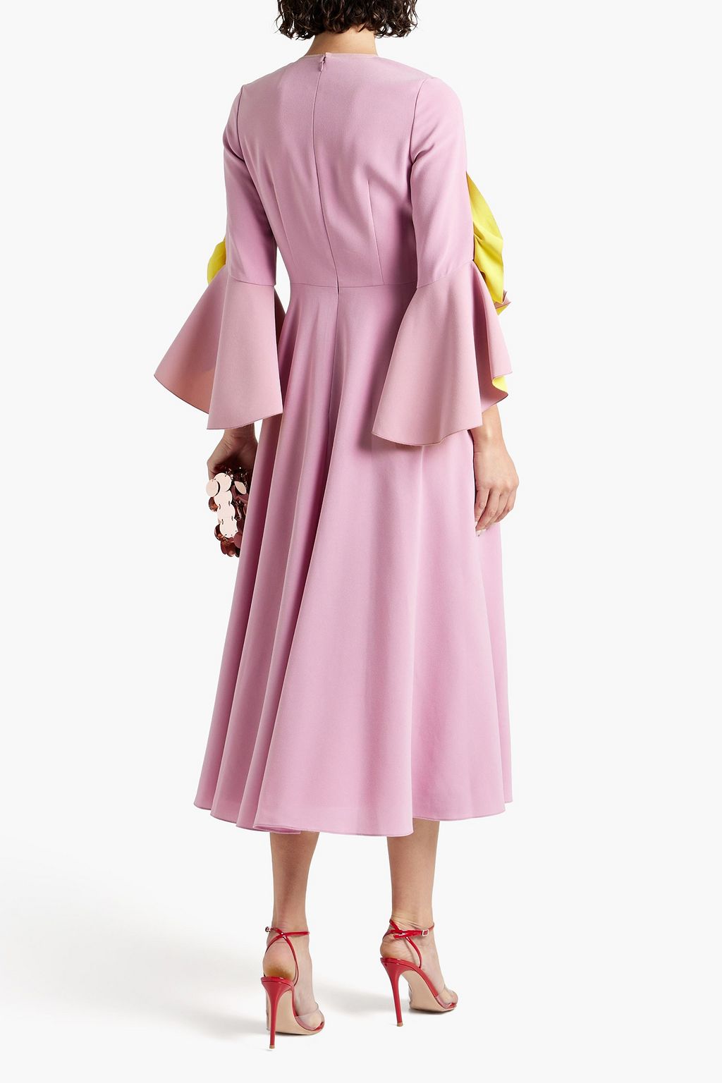 ROKSANDA Gathered two-tone crepe midi dress