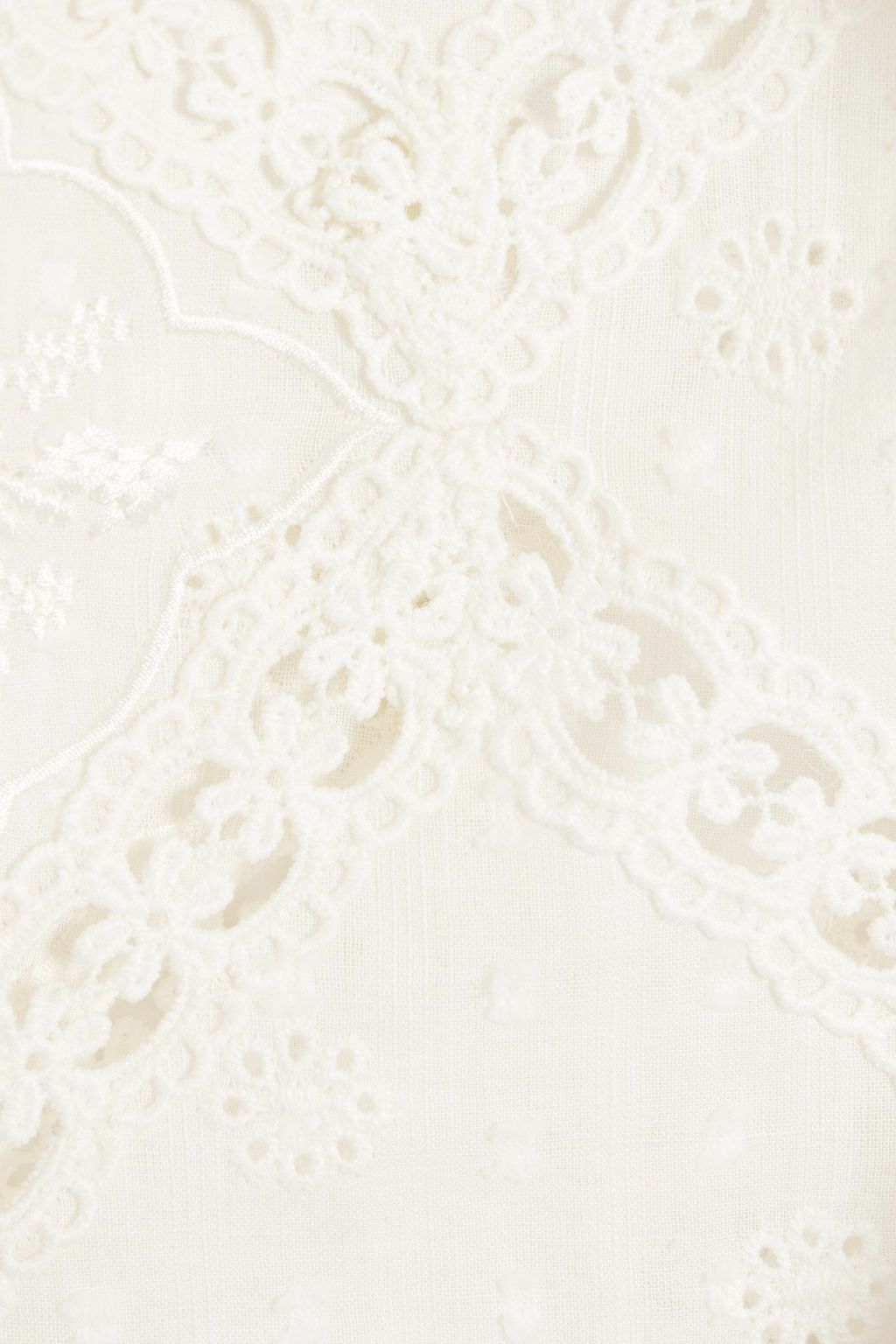 HEMANT & NANDITA Broderie anglaise-trimmed fil coupé cotton shirt