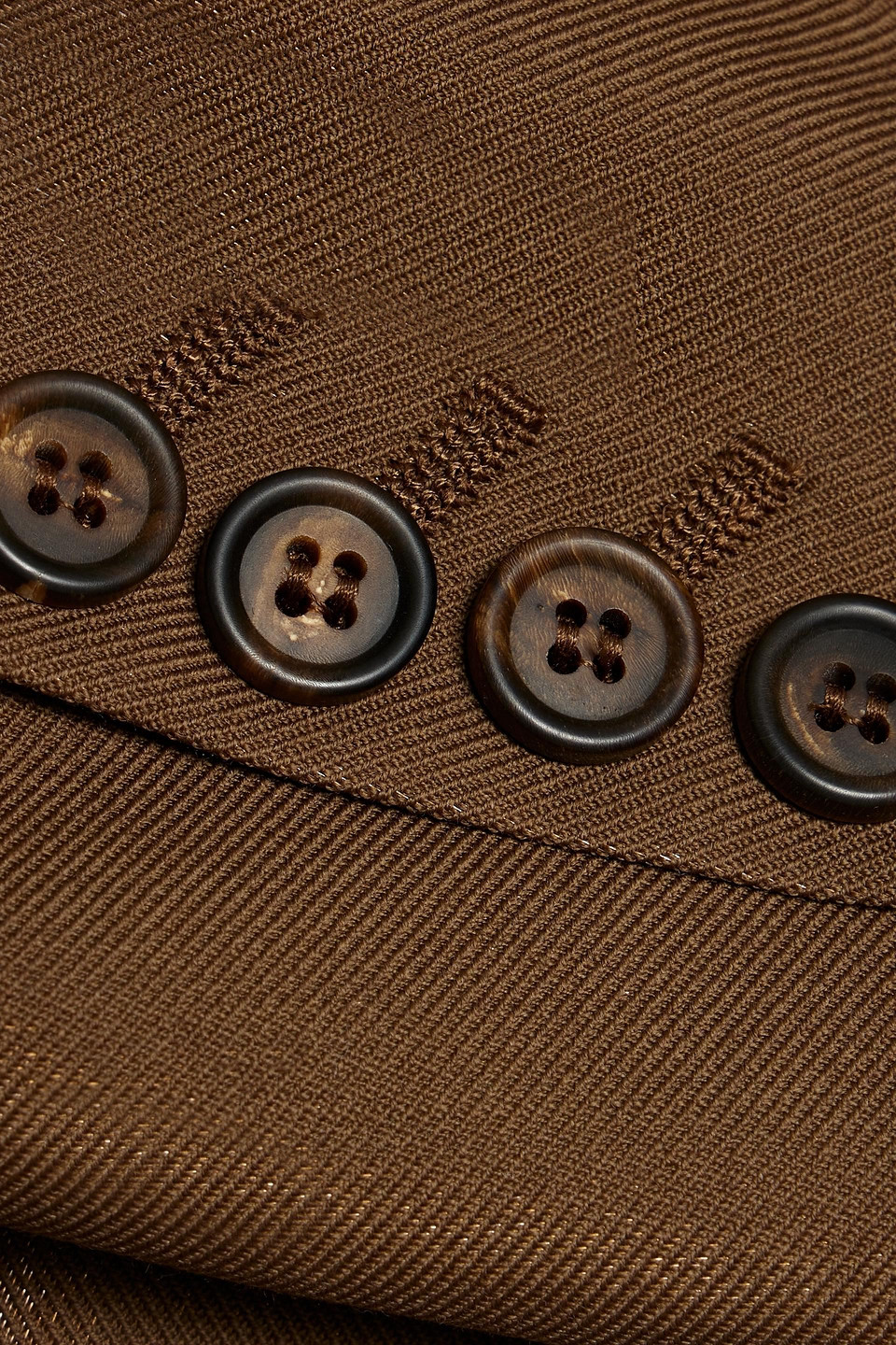 Brunello Cucinelli Double-breasted Metallic Wool-blend Twill Blazer In Brown