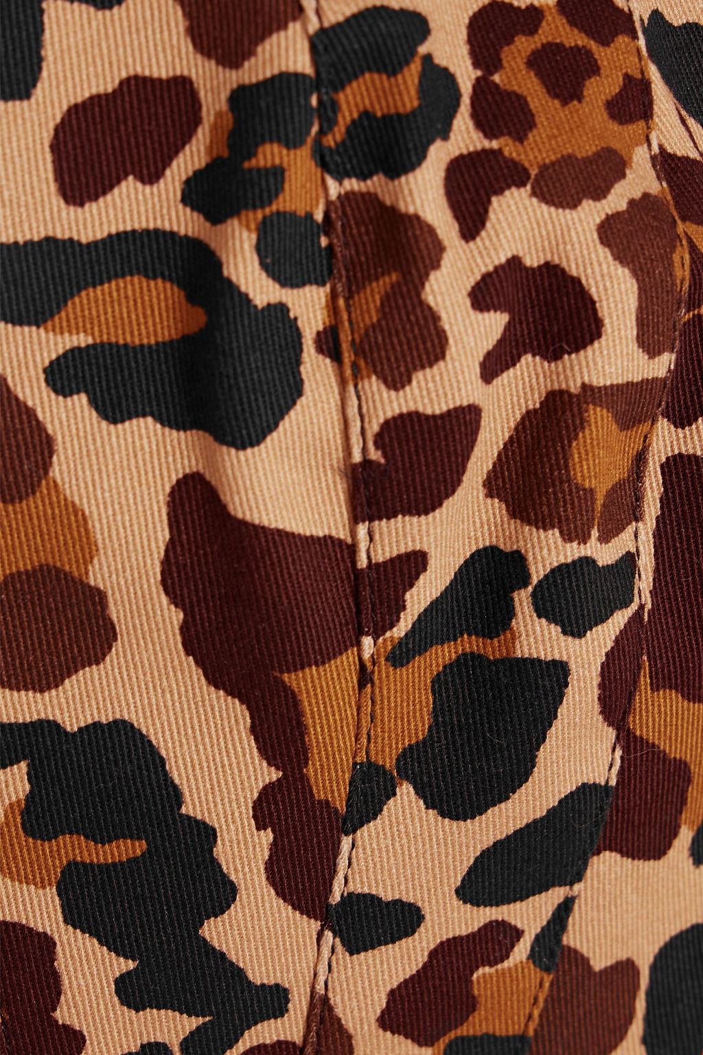 DUNDAS Cropped leopard-print cotton-blend twill top