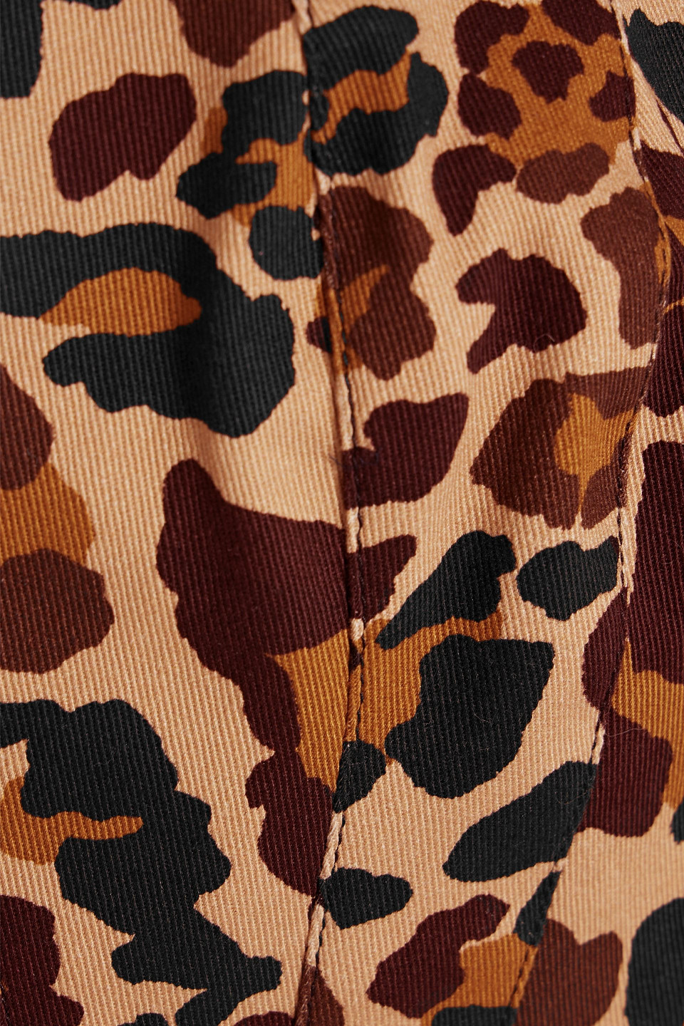 DUNDAS CROPPED LEOPARD-PRINT COTTON-BLEND TWILL TOP
