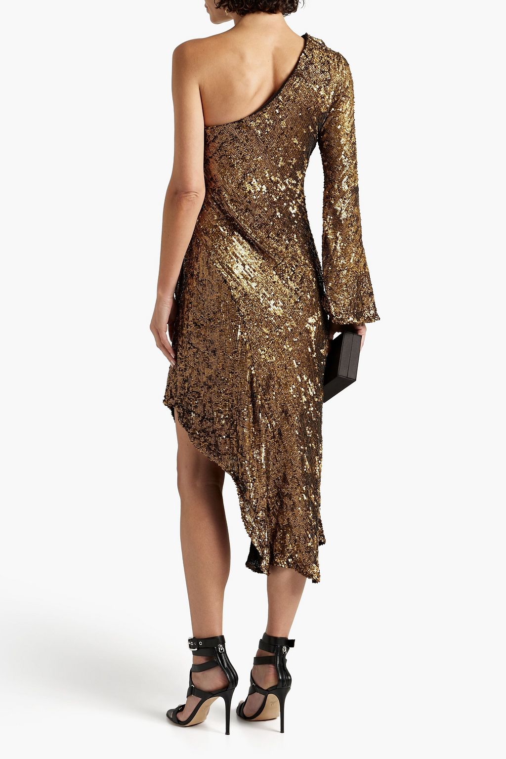 MARIA LUCIA HOHAN Zorya one-sleeve sequined crepe mini dress