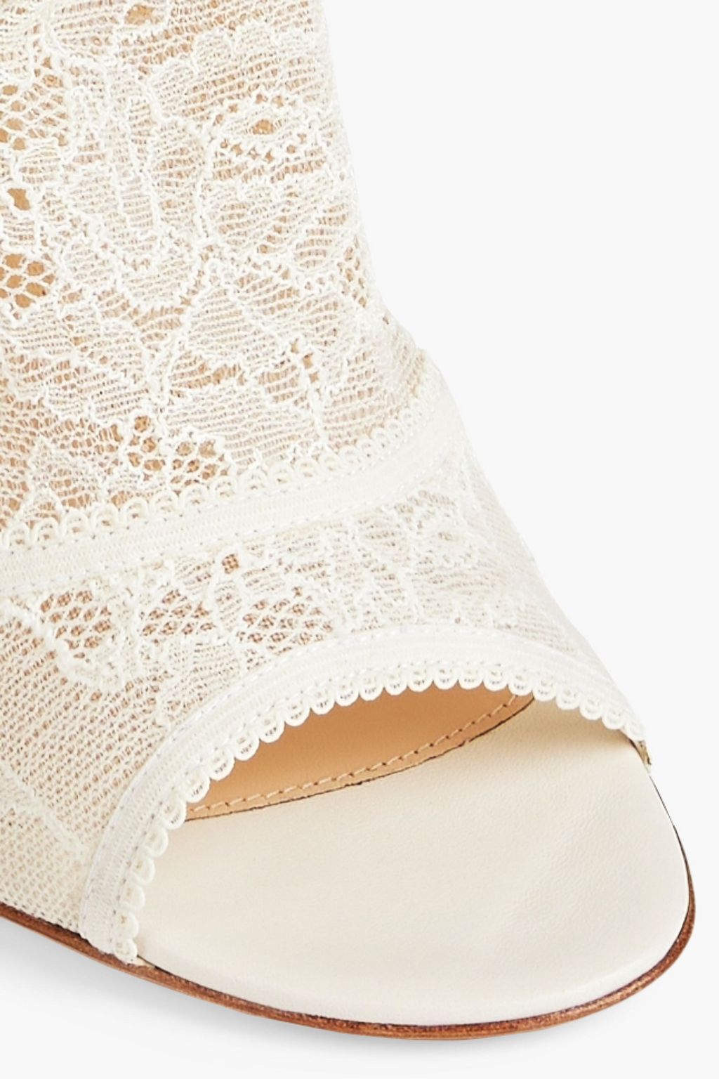 GIANVITO ROSSI Missy leather-trimmed stretch-lace ankle boots