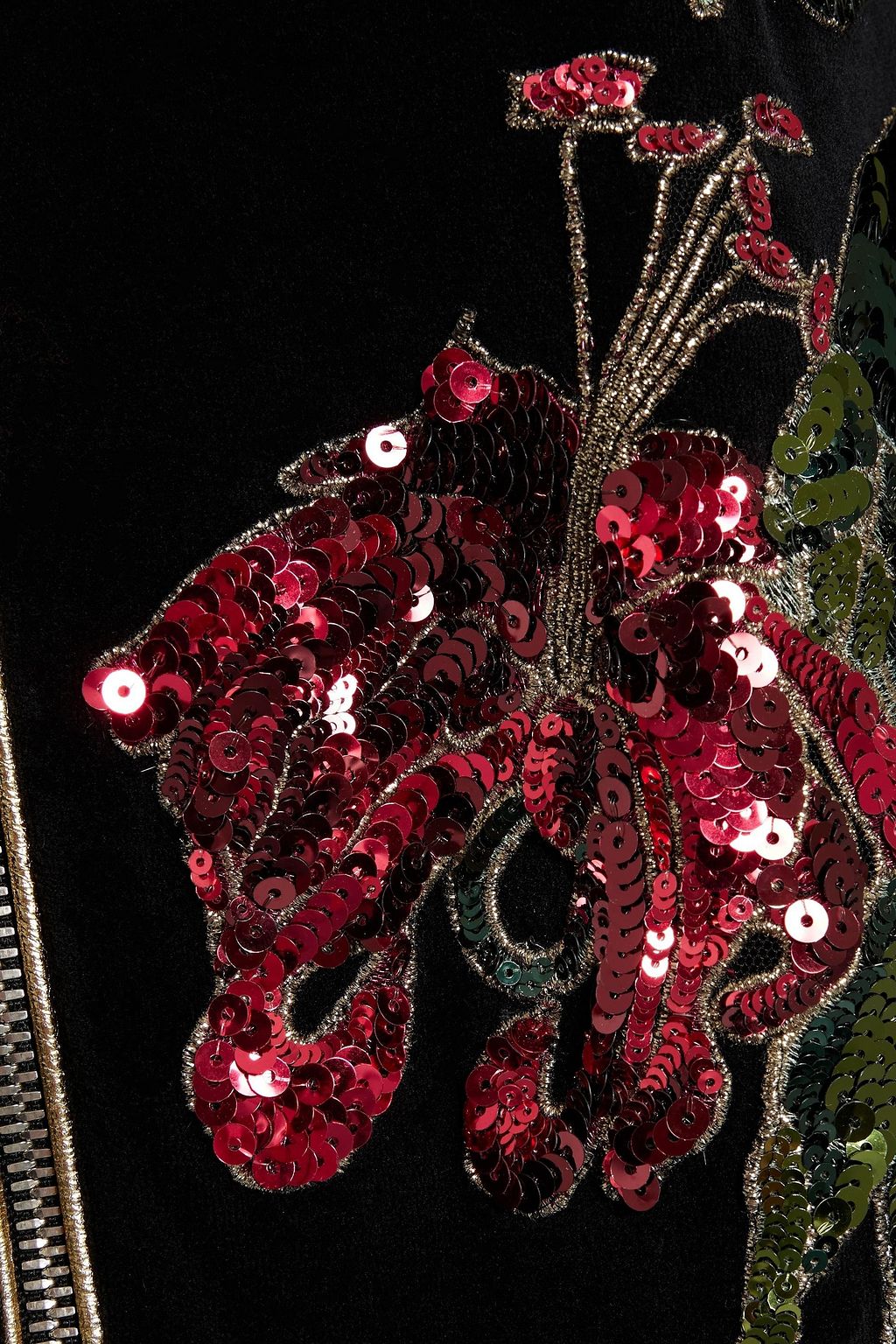 GUCCI Sequin-embellished cotton-blend velvet jacket