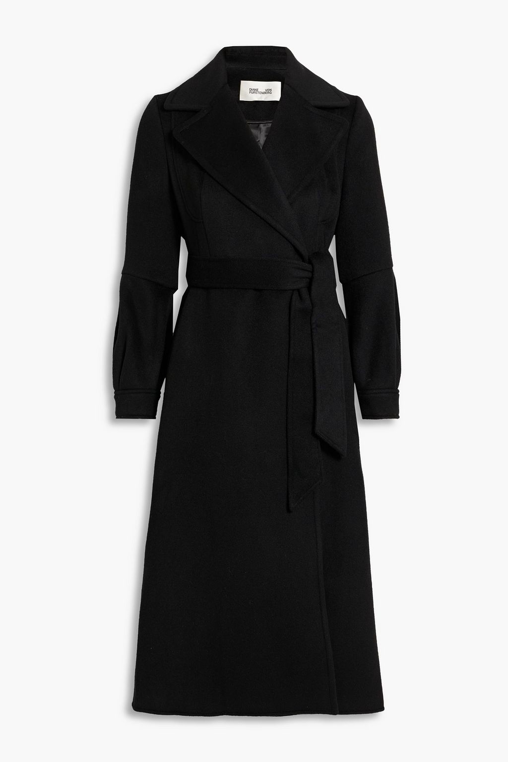 DIANE VON FURSTENBERG Pleated belted wool-felt coat | THE OUTNET