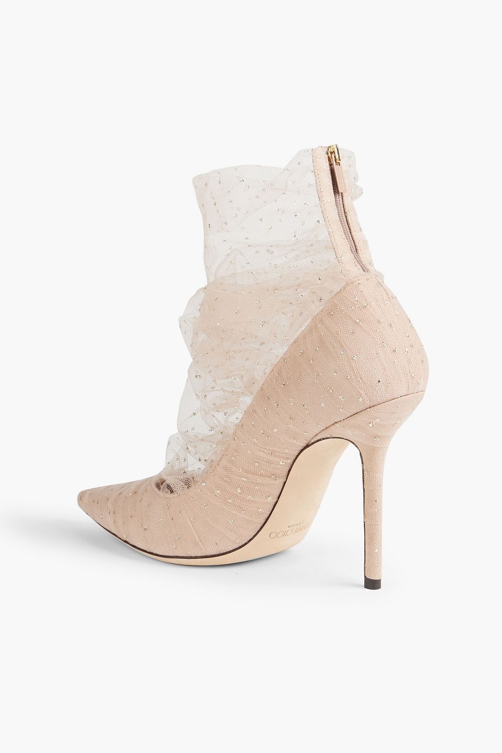 JIMMY CHOO Lavish 100 glittered tulle and suede pumps THE