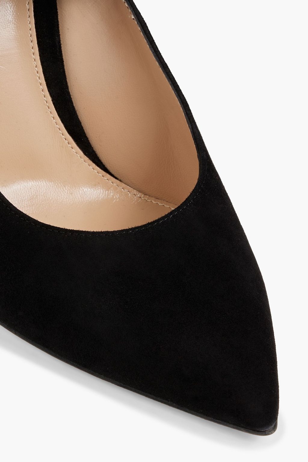 GIANVITO ROSSI Anisia mesh-paneled suede pumps
