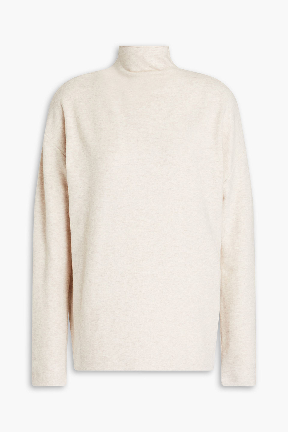 Vince Mélange Cotton-blend Turtleneck Jumper In Neutrals