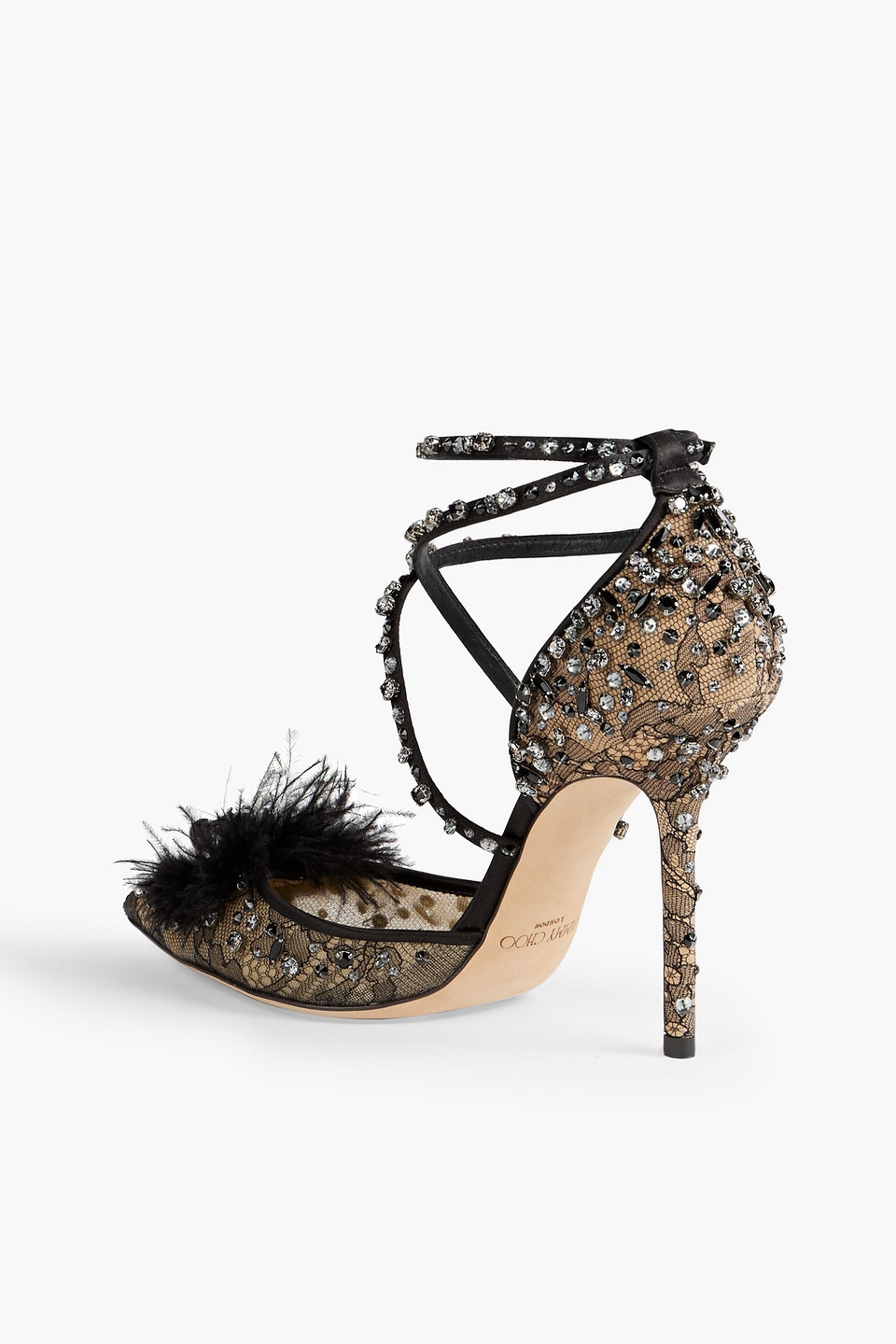 Jimmy Choo Odette 100 Embellished Corded Lace Pumps