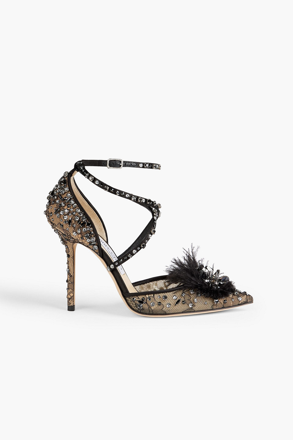 Jimmy Choo Odette 100 Embellished Corded Lace Pumps