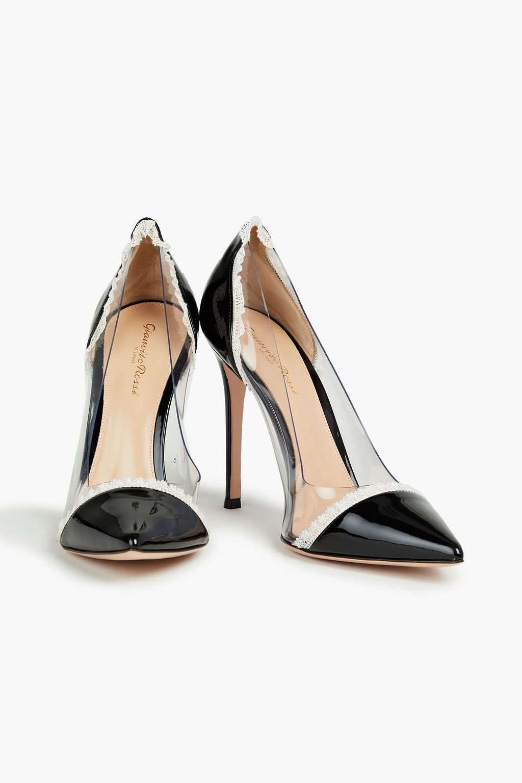 GIANVITO ROSSI Patentleather and PVC pumps THE