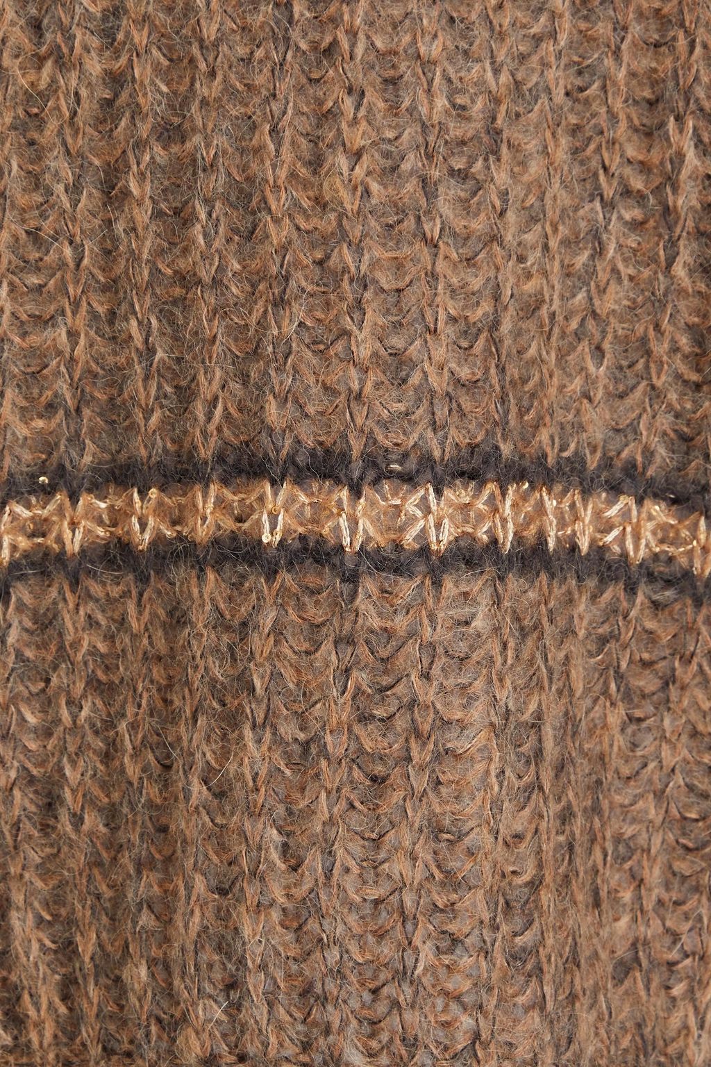 LUISA CERANO Sequin-embellished striped knitted sweater