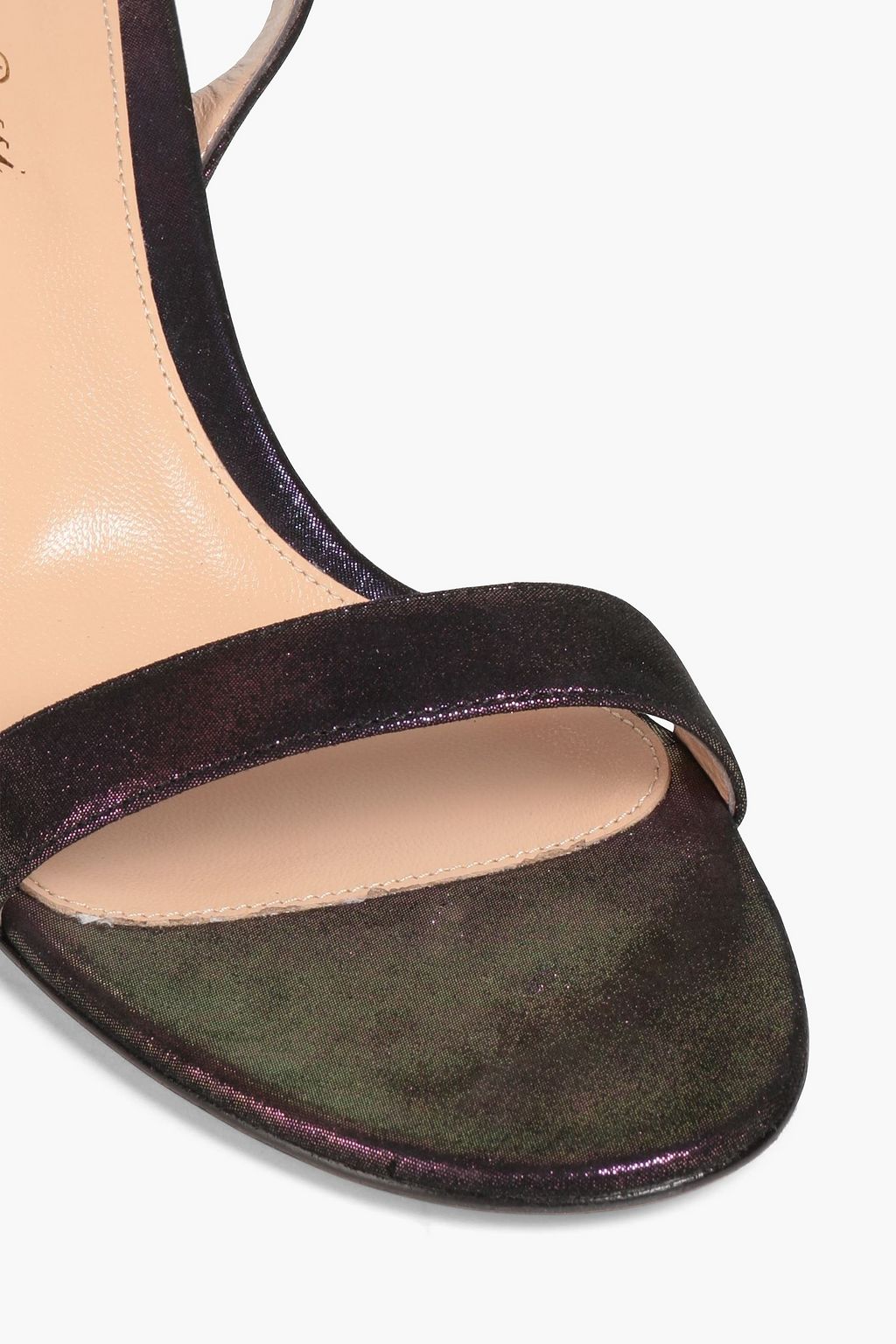 GIANVITO ROSSI Embellished iridescent leather sandals