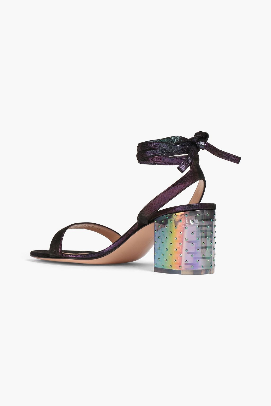 GIANVITO ROSSI Embellished iridescent leather sandals