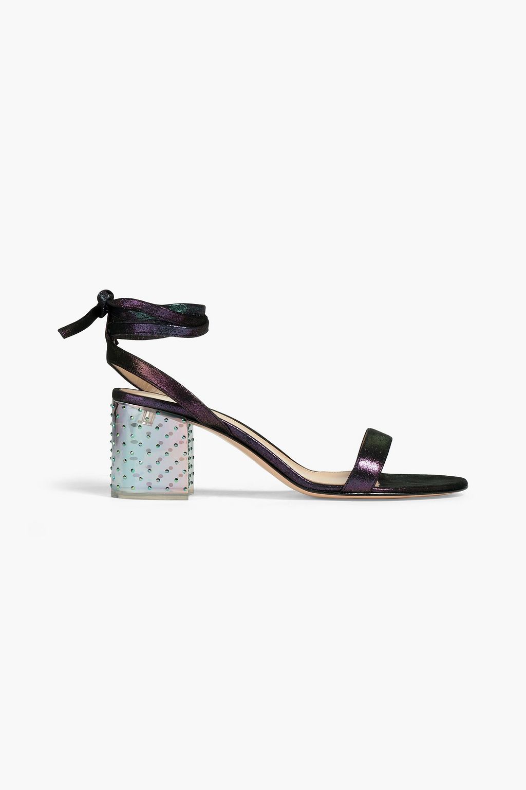 GIANVITO ROSSI Embellished iridescent leather sandals | THE OUTNET