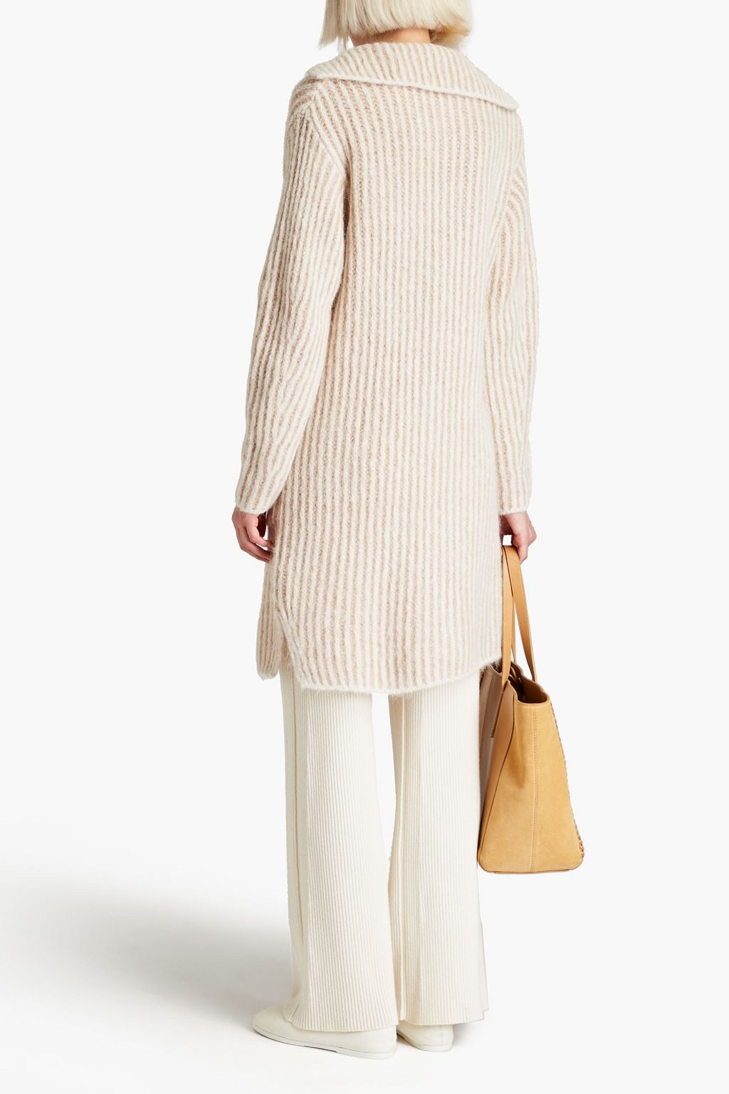 LUISA CERANO Brushed ribbed alpaca-blend cardigan