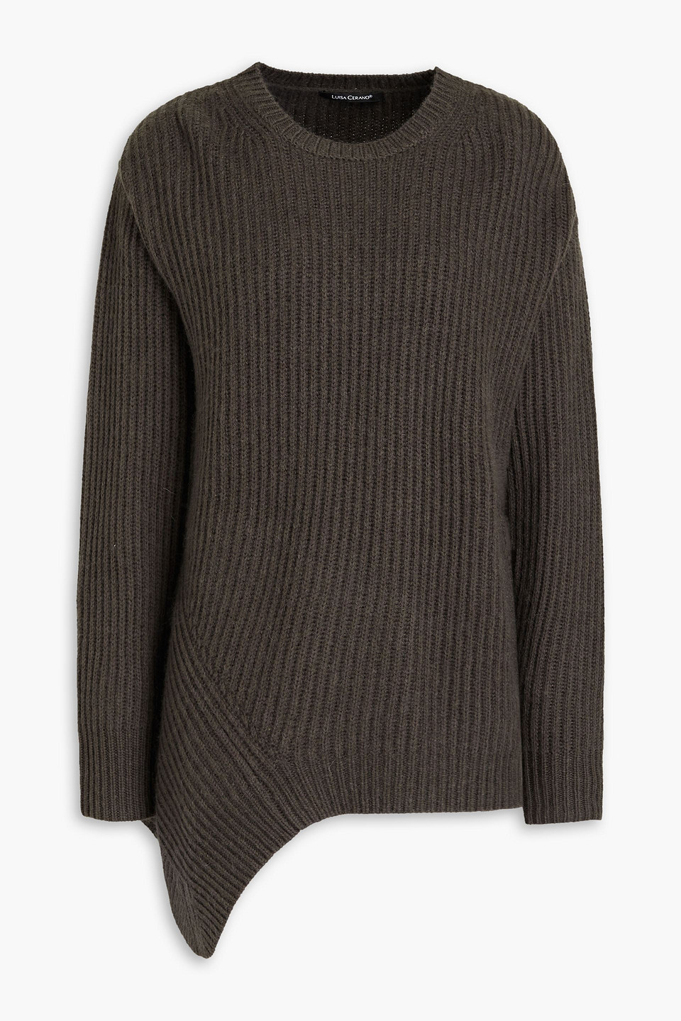 Luisa Cerano Asymmetric Wool-blend Sweater In Dark Gray