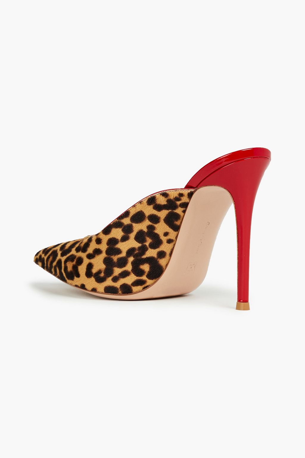 GIANVITO ROSSI Leopard-print calf-hair mules