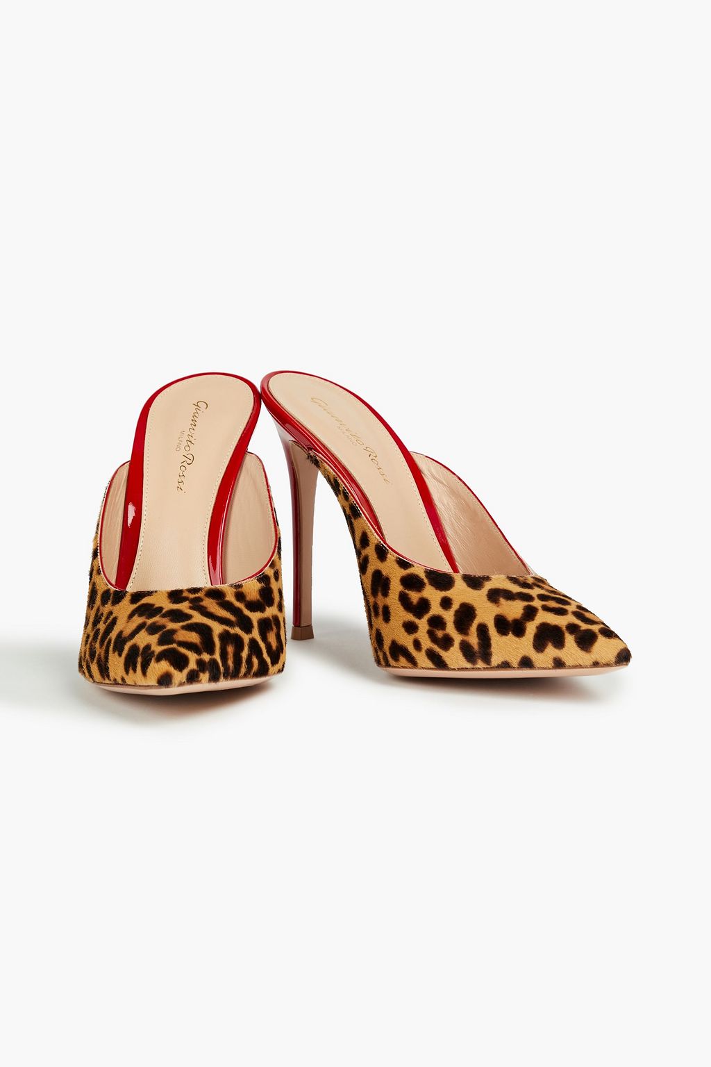 GIANVITO ROSSI Leopard-print calf-hair mules